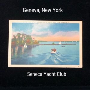 Vintage Geneva New York Linen Postcard Art